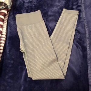 Athleta Gray Leggings with Silver Sparkle